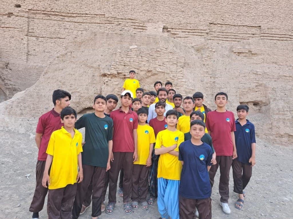 Cadets of Cadet College Kharan at a historical site in Kharan